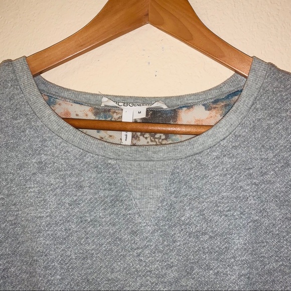 BCBGeneration Grey Sheer Back Sweatshirt Dress Med - Picture 2 of 11
